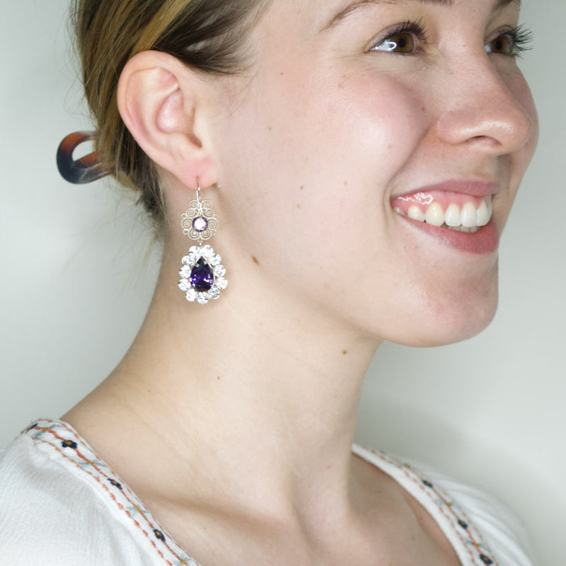 Tulip Silver Earrings in Silver Filigree online | Silver Jewellery –  Silverlinings